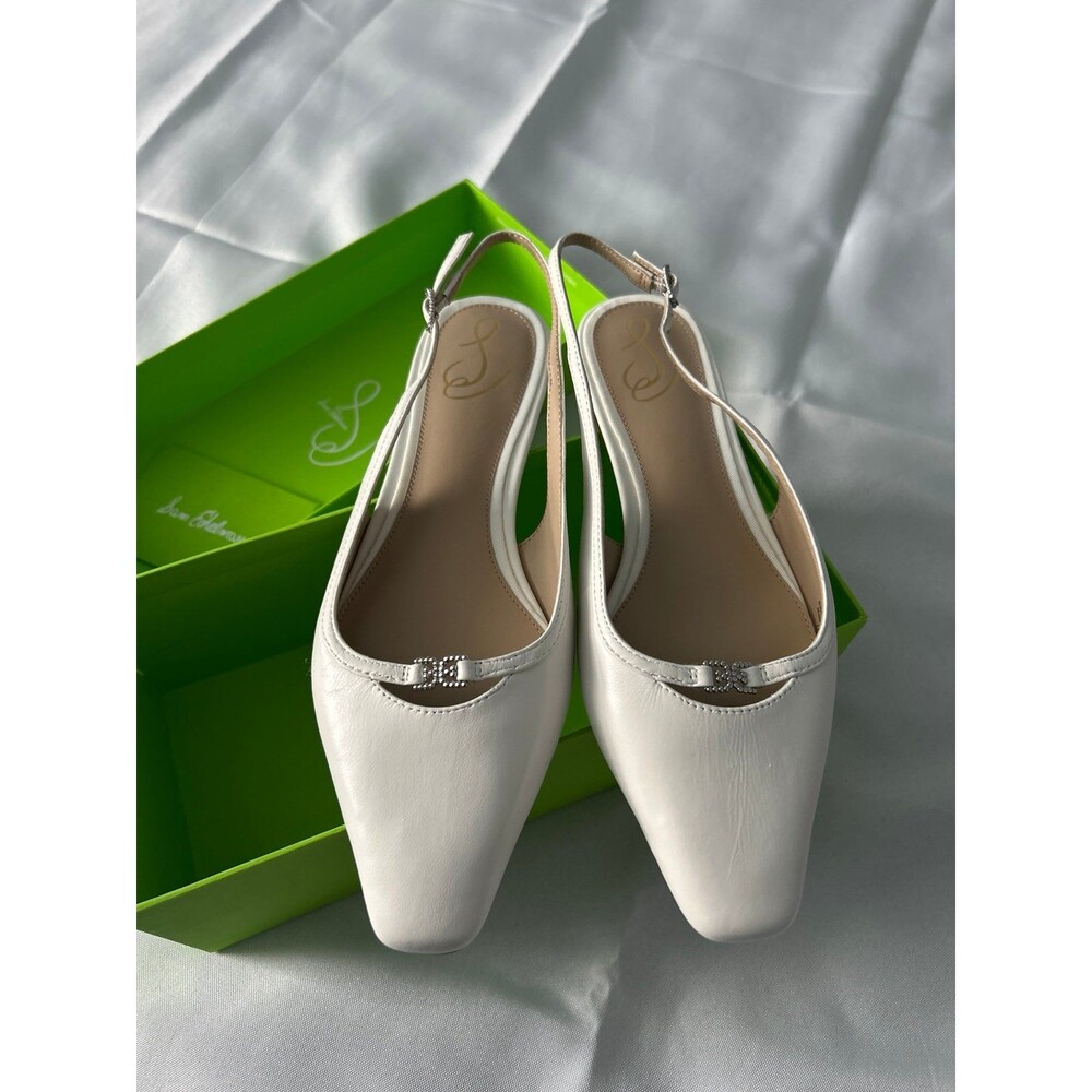 Sam Edelman Cleo White Leather Slingback Womens 9